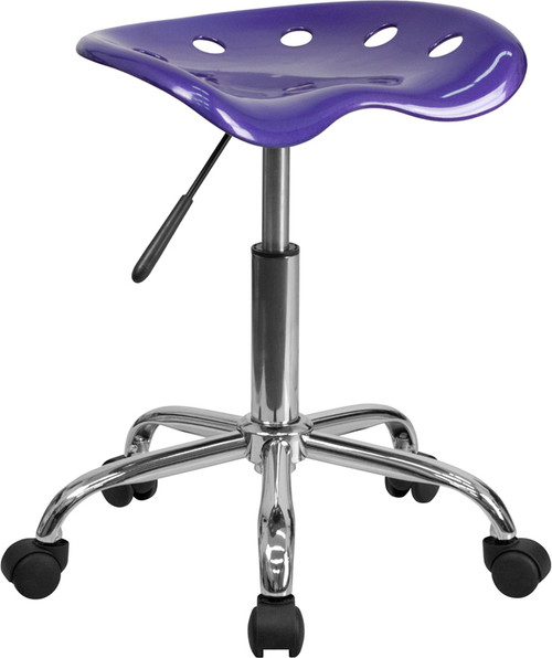 Vibrant Violet Tractor Seat and Chrome Stool , #FF-0487-14