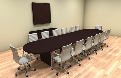 Modern Racetrack 16' Feet Conference Table, #CH-AMB-C13