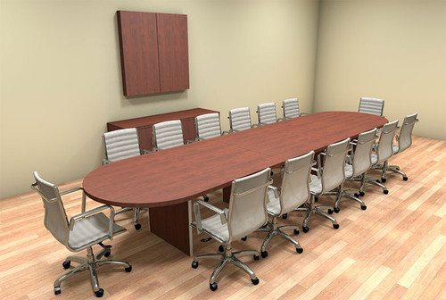 Modern Racetrack 16' Feet Conference Table, #CH-AMB-C15