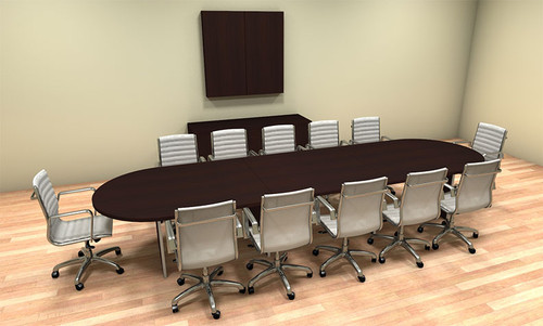 Modern Racetrack 14' Feet Conference Table, #CH-AMB-C18