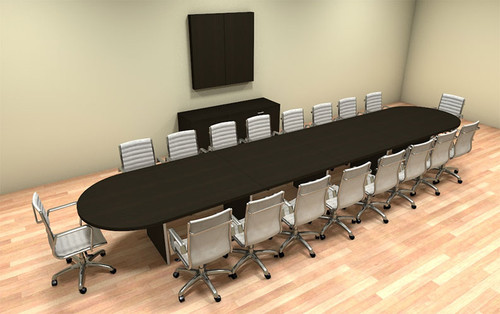 Modern Racetrack 20' Feet Conference Table, #CH-AMB-C4
