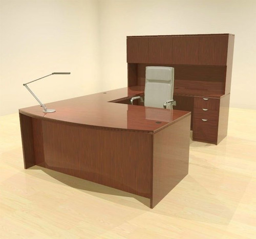 5pc U Shaped Modern Contemporary Executive Office Desk Set, #CH-JAD-U3