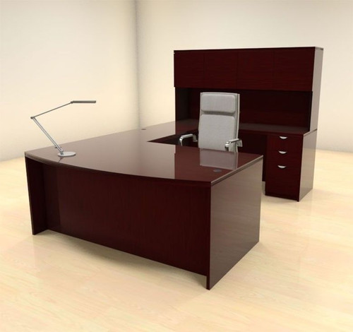 5pc U Shaped Modern Contemporary Executive Office Desk Set, #CH-JAD-U4