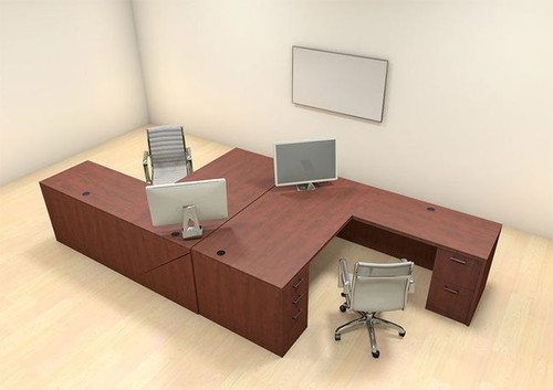 Two Persons Modern Executive Office Workstation Desk Set, #CH-AMB-F1