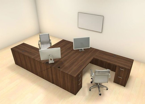 Two Persons Modern Executive Office Workstation Desk Set, #CH-AMB-F4