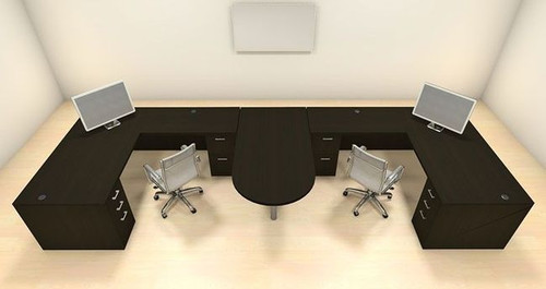 Two Persons Modern Executive Office Workstation Desk Set, #CH-AMB-S53