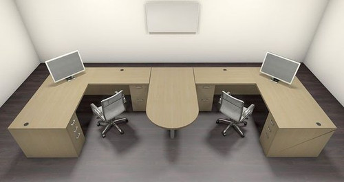 Two Persons Modern Executive Office Workstation Desk Set, #CH-AMB-S55