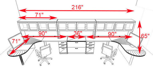 Two Persons Modern Executive Office Workstation Desk Set, #CH-AMB-S79