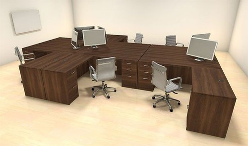 Six Persons Modern Executive Office Workstation Desk Set, #CH-AMB-F29