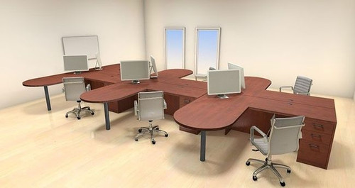 Six Persons Modern Executive Office Workstation Desk Set, #CH-AMB-S26