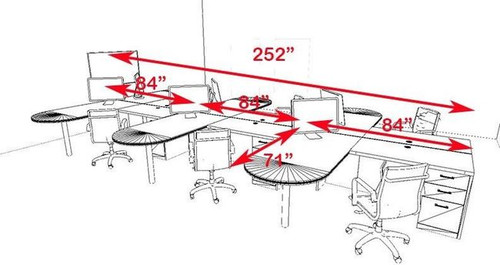 Two Persons Modern Executive Office Workstation Desk Set, #CH-AMB-S20