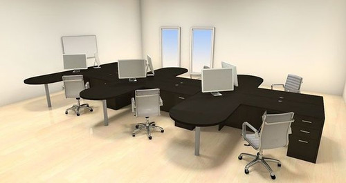 Two Persons Modern Executive Office Workstation Desk Set, #CH-AMB-S48