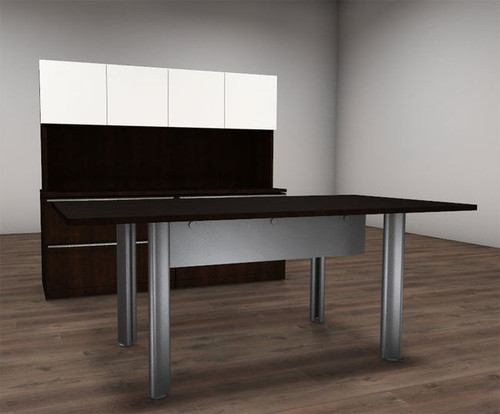 3pc Rectangular Glass Door Modern Executive Office Desk Set, #CH-VER-D2