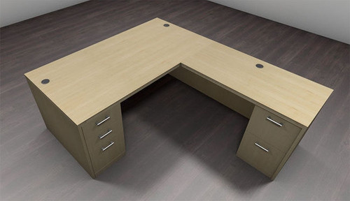 4pc L Shaped Modern Executive Office Desk Set, #CH-AMB-L27
