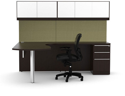 7pc L Shaped Modern Executive Office Desk Set, #CH-VER-L5