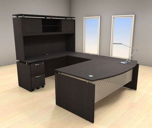 5pc U Shaped Modern Contemporary Executive Office Desk Set, #AL-SED-U5