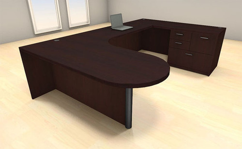 4pc U Shaped Modern Executive Office Desk Set, #CH-AMB-U3