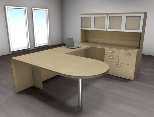 5pc U Shaped Modern Executive Office Desk Set, #CH-AMB-U37