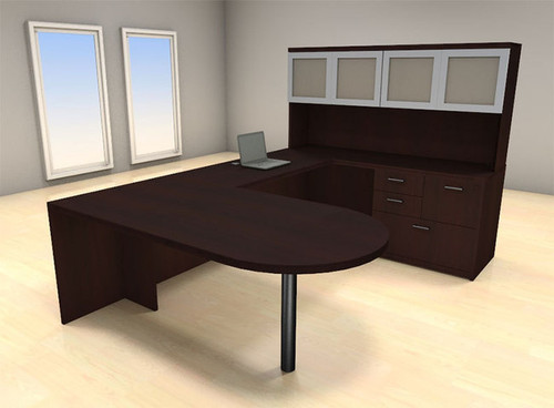 5pc U Shaped Modern Executive Office Desk Set, #CH-AMB-U39