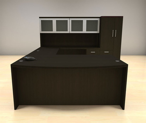 6pc U Shaped Modern Executive Office Desk Set, #CH-AMB-U64