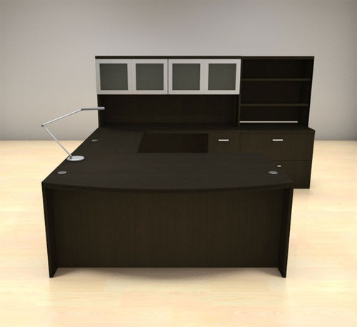 7pc U Shaped Modern Executive Office Desk Set, #CH-AMB-U74