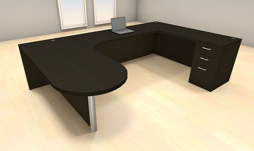 4pc U Shaped Modern Executive Office Desk Set, #CH-AMB-U9
