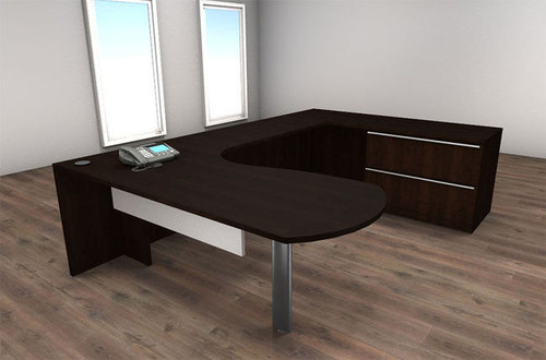 4pc U Shaped Modern Executive Office Desk Set, #CH-VER-U4
