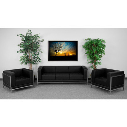 3pc Modern Leather Office Reception Sofa Set, FF-0433-12-S3