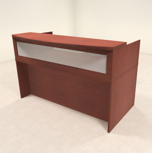 2pc Modern Contemporary Glass Reception Desk Set, #RO-ABD-R2