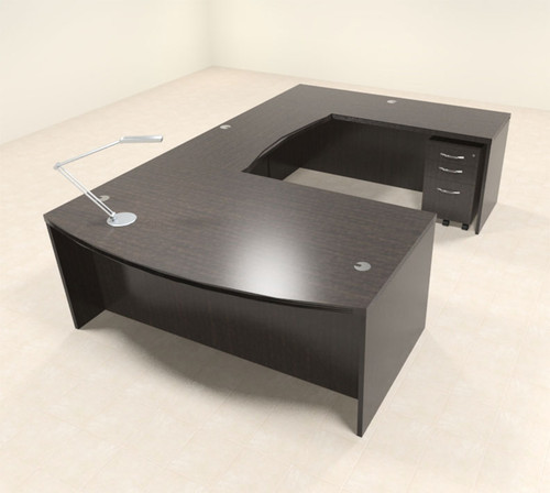 4pc Modern Contemporary U Shaped Executive Office Desk Set, #RO-ABD-U3