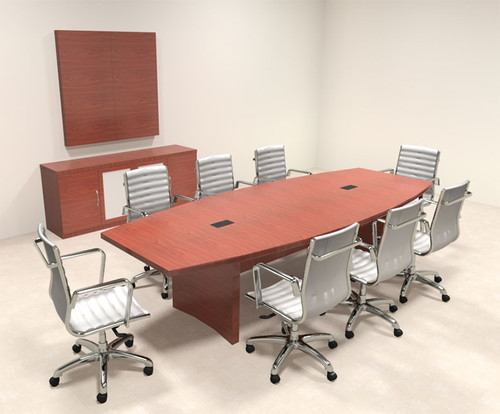 Modern Contemporary Boat Shaped 10' Feet Conference Table, #RO-ABD-C8