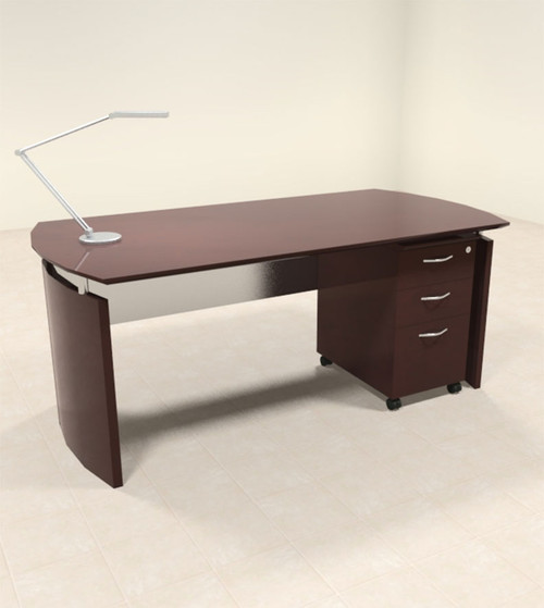 2pc Modern Contemporary Executive Office Desk Set, #RO-NAP-D3