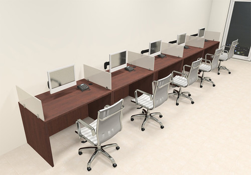 Five Person Modern Divider Office Workstation Desk Set, #CH-AMB-SP76