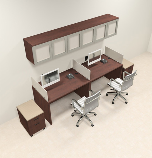 Two Person Modern Divider Office Workstation Desk Set, #CH-AMB-SP101