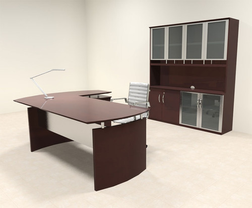 4pc Modern Contemporary L Shape Executive Office Desk Set, #RO-NAP-L12