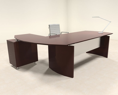 2pc Modern Contemporary L Shape Executive Office Desk Set, #RO-NAP-L3