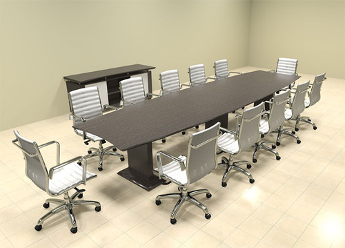 Modern Contemporary Boat Shaped 14' Feet Conference Table, #MT-STE-C15