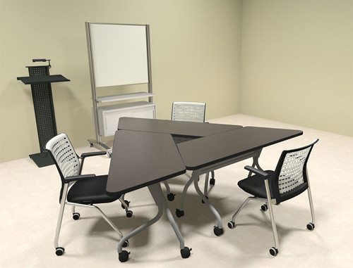 3pcs Triangle Shape Training / Conference Table Set, #MT-SYN-LT11