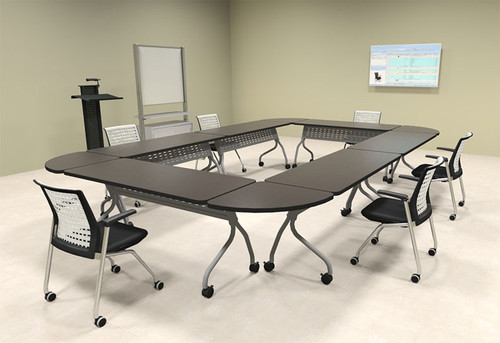 6pcs Rectangle Shape Training / Conference Table Set, #MT-SYN-LT35