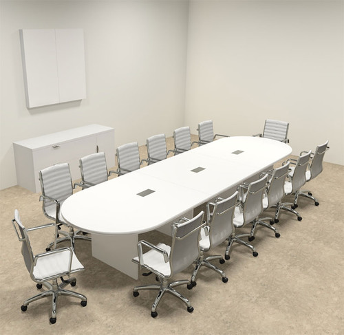 Modern Racetrack 14' Feet Conference Table, #OF-CON-C113 Modern Racetrack 14' Feet Conference Table, #OF-CON-C113