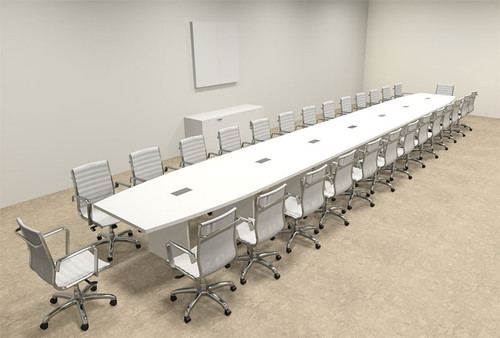 Modern Boat Shaped 30' Feet Conference Table, #OF-CON-C132