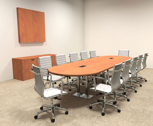 Modern Racetrack Steel Leg 12' Feet Conference Table, #OF-CON-CM12