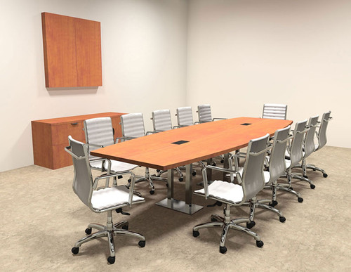 Modern Boat Shaped Steel Leg 12' Feet Conference Table, #OF-CON-CM26
