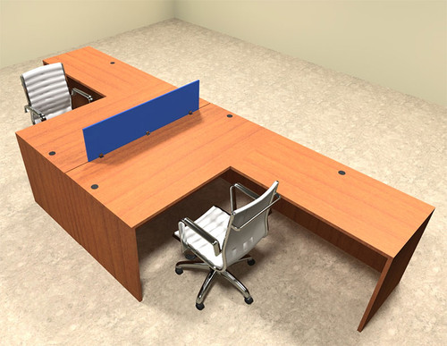 Two Person Blue Divider Office Workstation Desk Set, #OT-SUL-FPB25