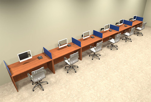 Six Person Blue Divider Office Workstation Desk Set, #OT-SUL-SPB17