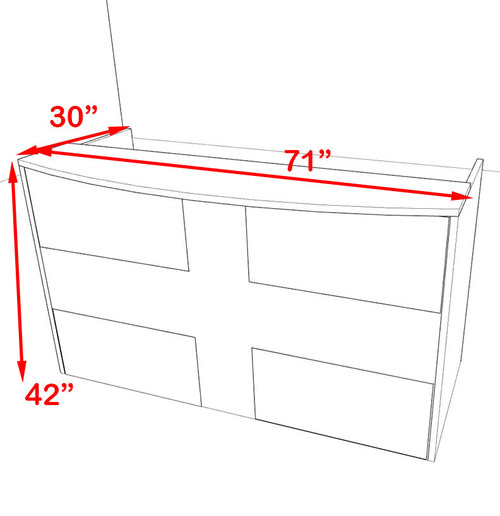 2pc Rectangular Modern Acrylic Panel Office Reception Desk, #OT-SUL-R15