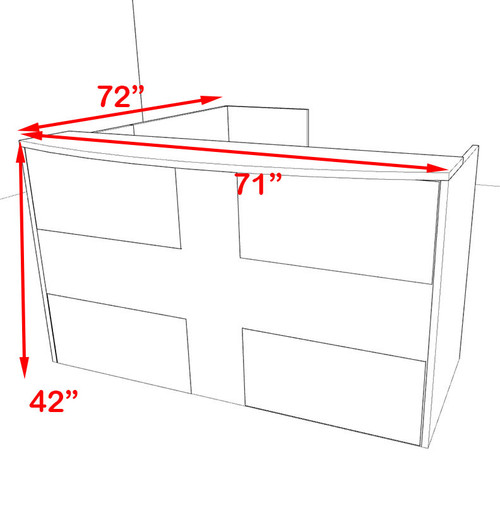 3pc L Shaped Modern Acrylic Panel Office Reception Desk, #OT-SUL-RM45