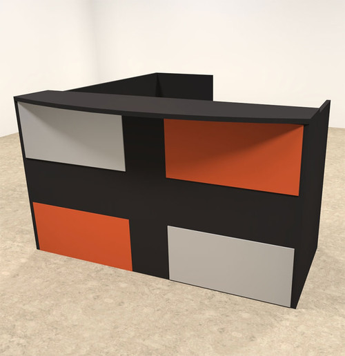 3pc L Shaped Modern Acrylic Panel Office Reception Desk, #OT-SUL-RM48
