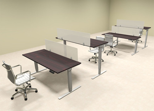 Four Persons Modern Power Adjustable Divider Workstation, #OF-CON-HP11