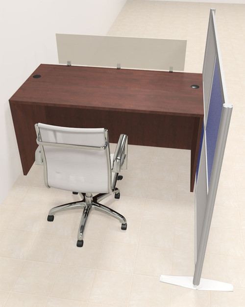 One Person Workstation w/Acrylic Aluminum Privacy Panel, #OT-SUL-HPB2